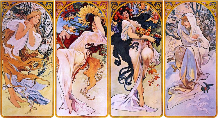 The Four Seasons by Alphonse Mucha
