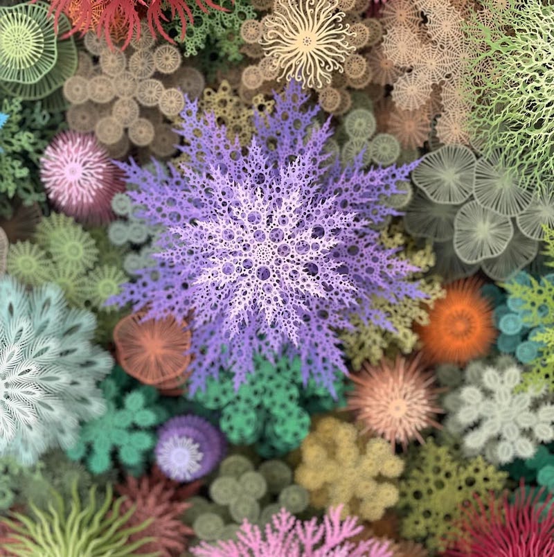"The Garden of Earthly Delights" Paper Art by Rogan Brown